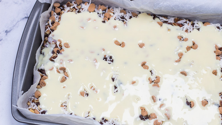 condensed milk over 7 layer cookie bar ingredients