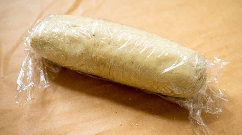 almond paste log in plastic