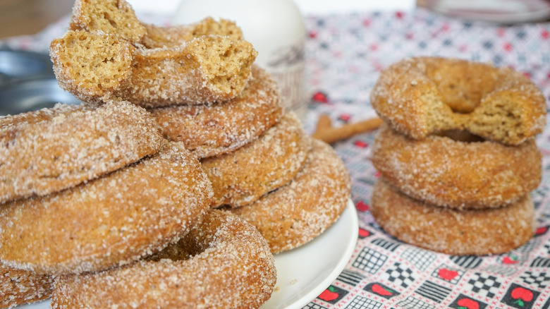 coating with sugar apple cider donut