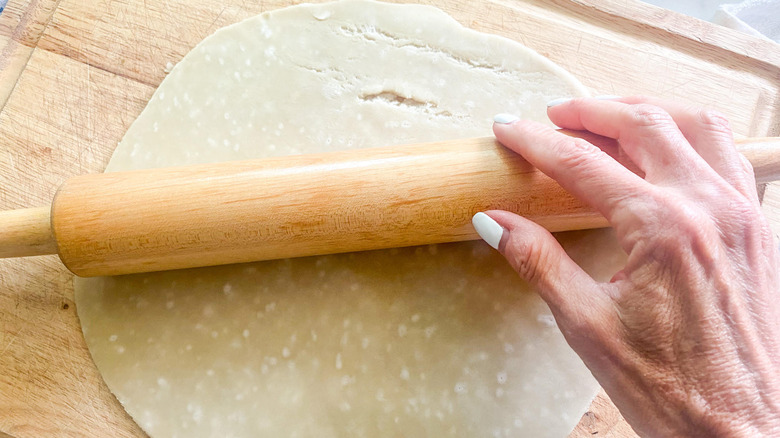 rolled-out pie dough