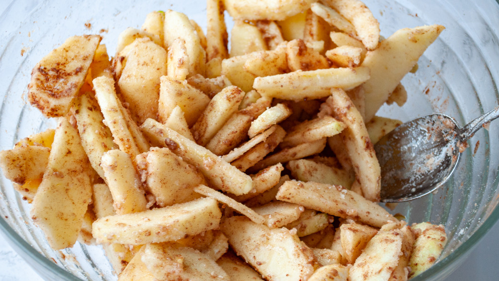 coated apples for apple pie