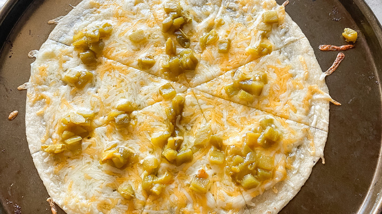 baked cheese crisp on pan