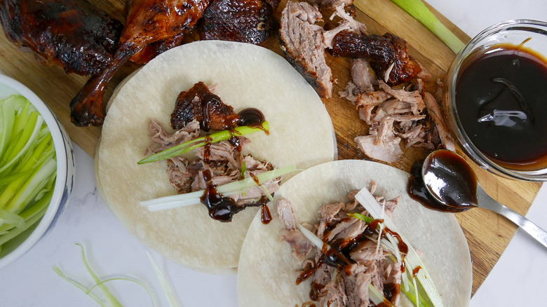 easy at-home peking duck on tacos 