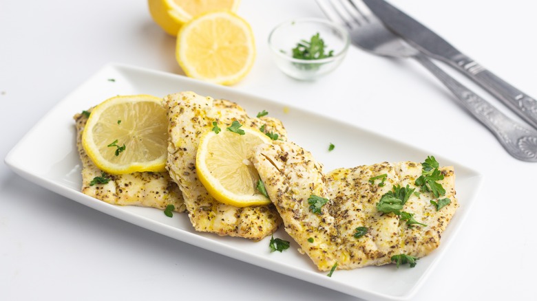 baked fish on plate