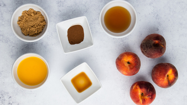 Ingredients for baked peaches