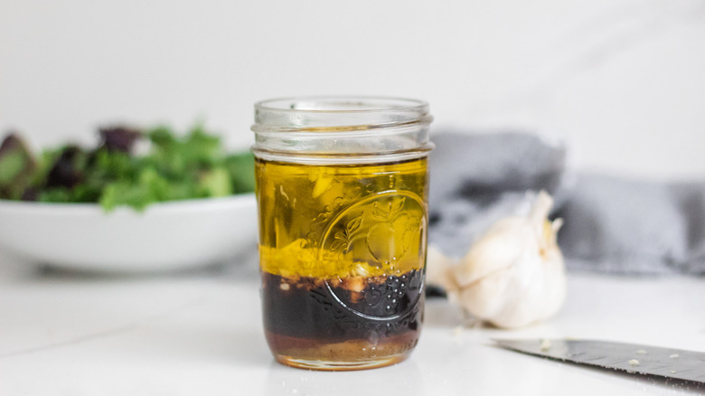 oil and vinegar in jar