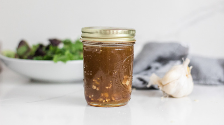 balsamic vinaigrette in jar