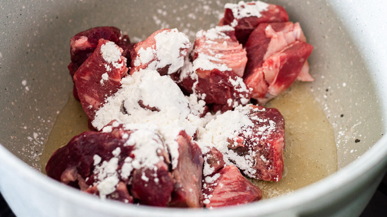 beef tips with flour 