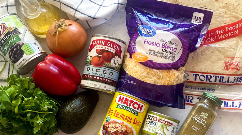 Ingredients for Easy Black Bean Enchiladas