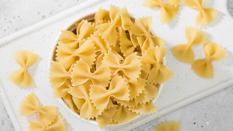 raw farfalle pasta