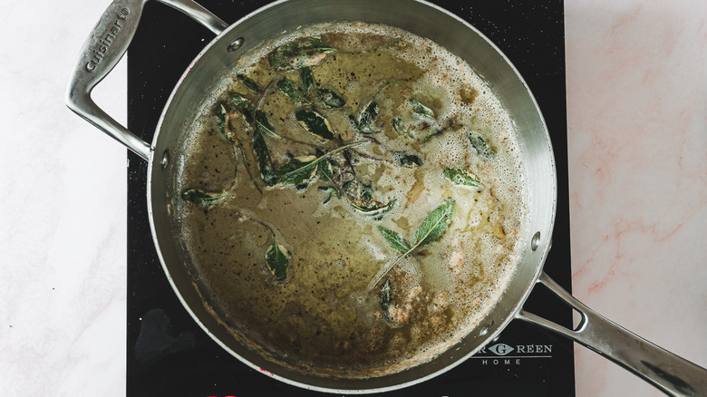 sage and butter in pan