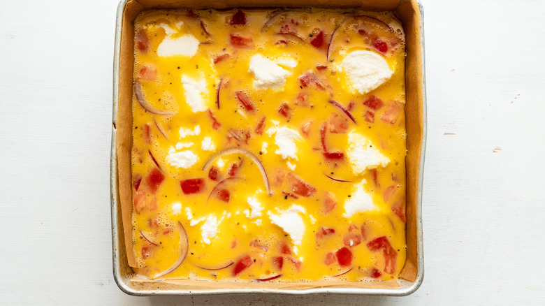Easy Brunch Casserole egg in a pan