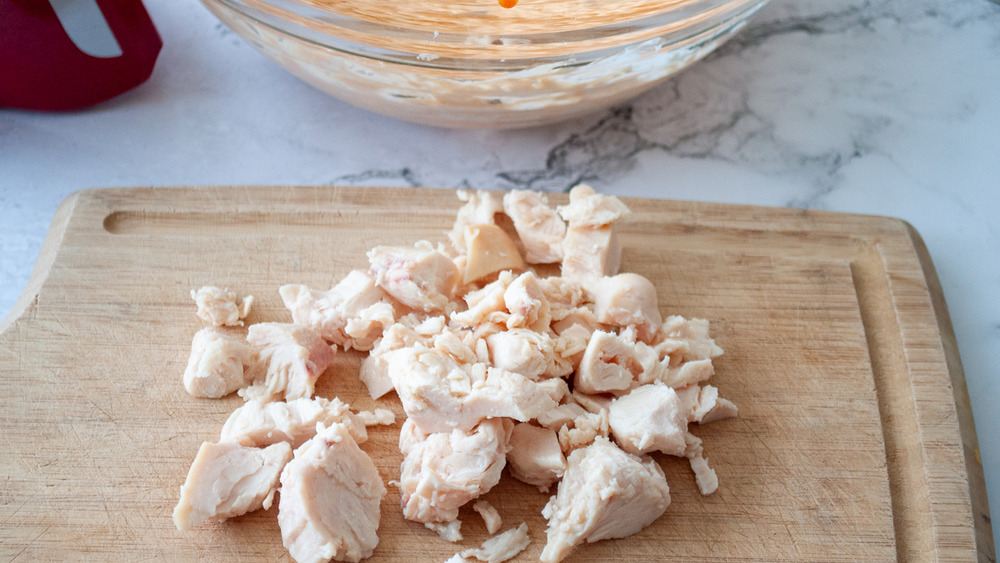 chopped chicken for easy buffalo chicken dip