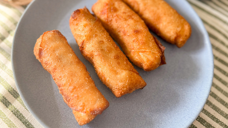 egg rolls on plate