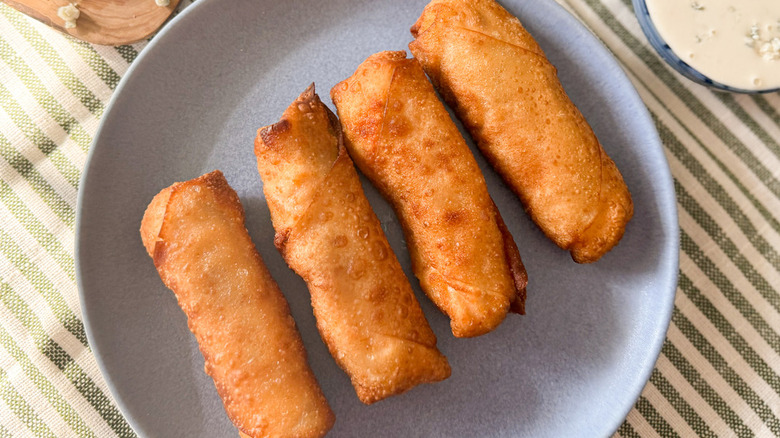 egg rolls on plate