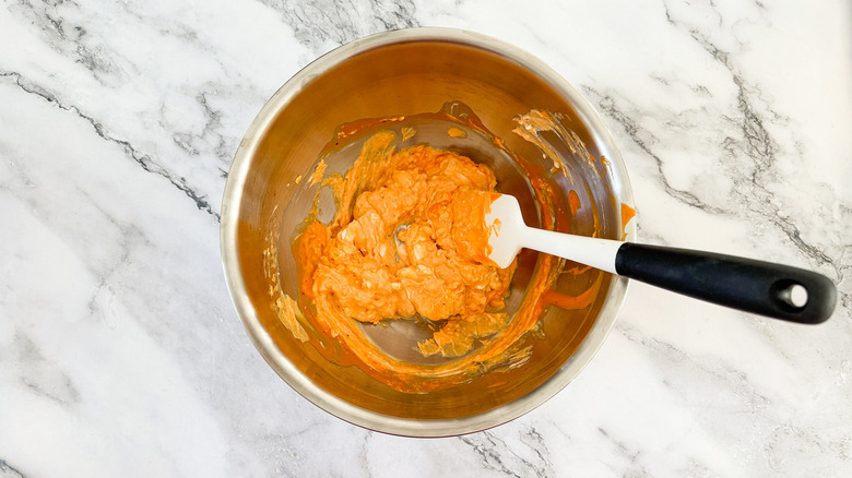 Buffalo sauce mixture in bowl