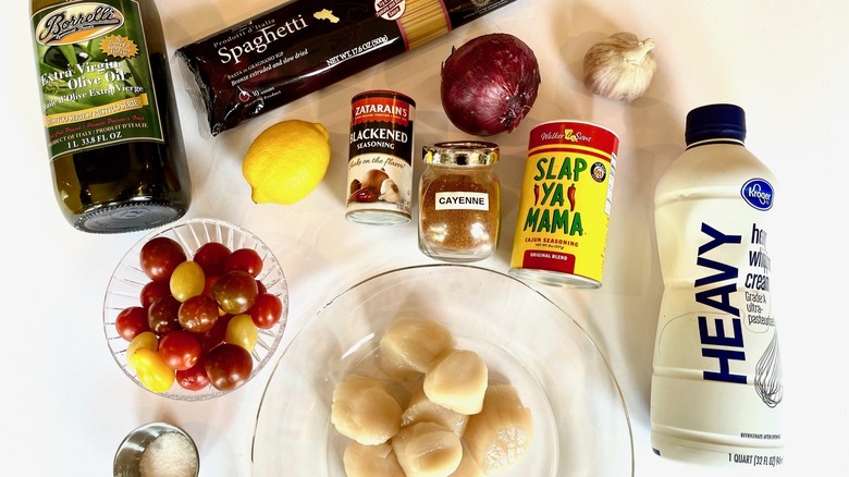 Cajun Scallop Pasta ingredients 