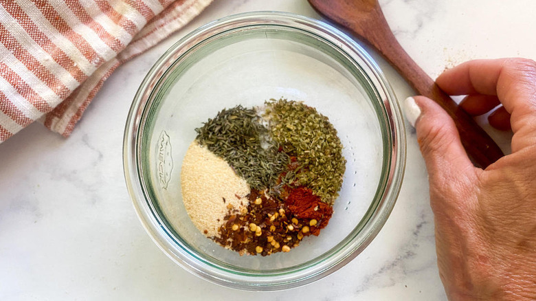 assortment of spices in small bowl