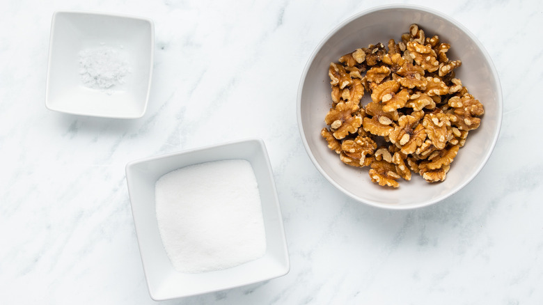 ingredients for candied walnuts