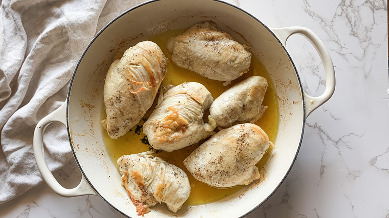 oven roasted chicken in pan