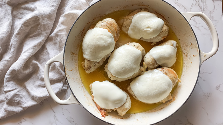 chicken with melted mozzarella