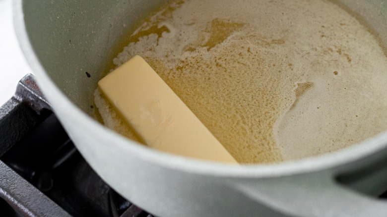 butter melting in a pot