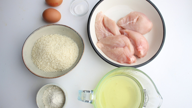 Ingredients for chicken schnitzel