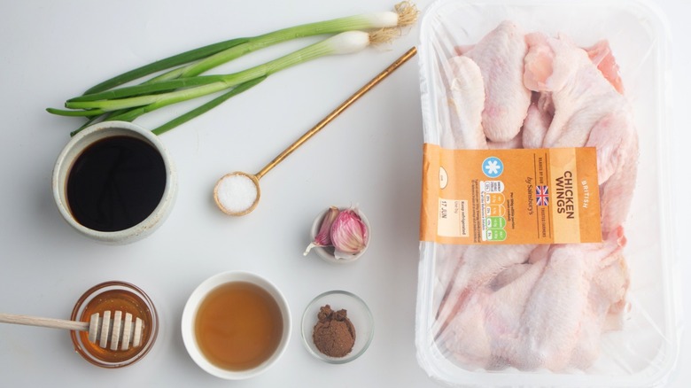 The ingredients for Chinese five spice chicken wings