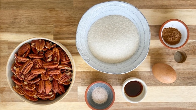 ingredients for cinnamon glazed pecans