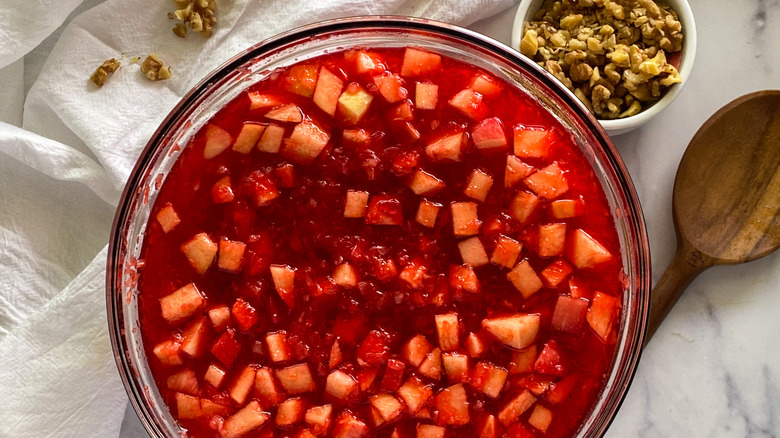 fruit Jell-O with walnuts
