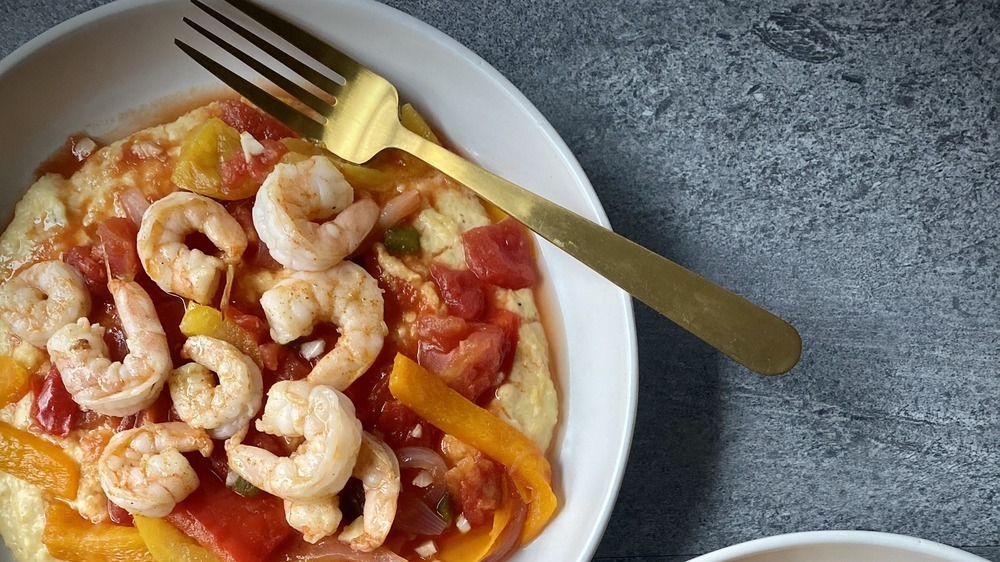 shrimp and grits on plate