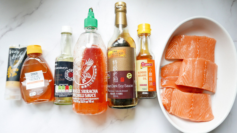 ginger and salmon ingredients