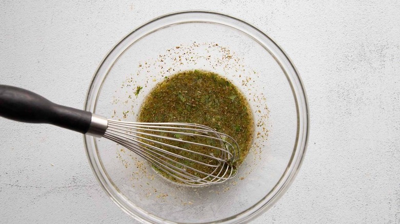 marinade ingredients in clear bowl