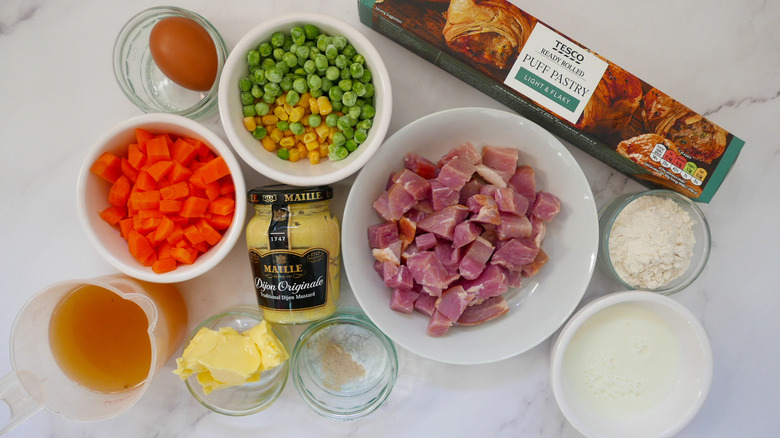 Ham Pot Pie ingredients