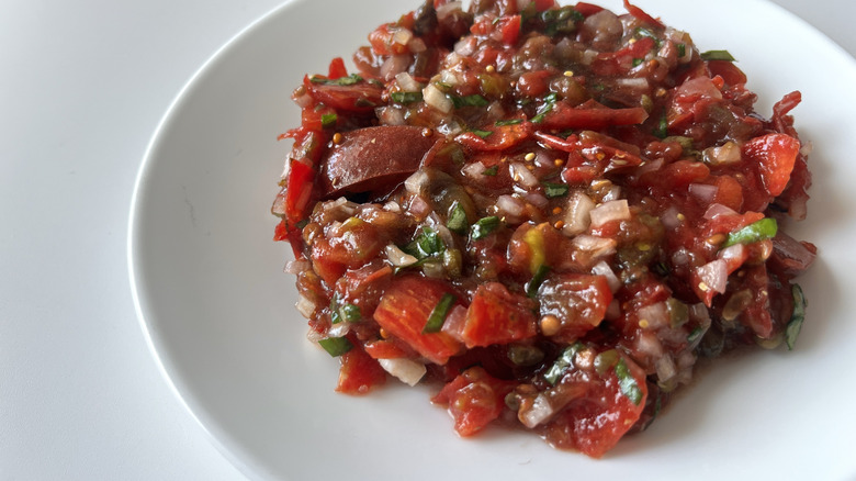 tomato tartare on plate