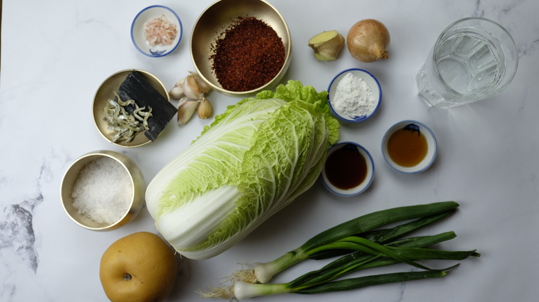 Ingredients for kimchi