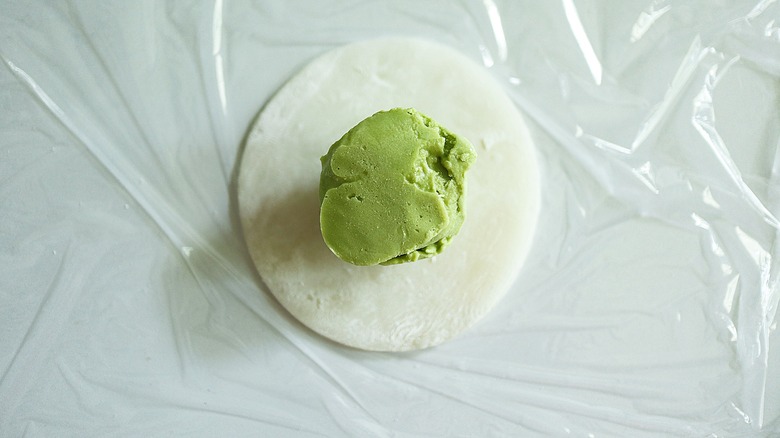 ice cream ball on mochi