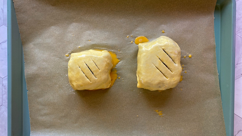 Vented Beef Wellingtons with egg wash