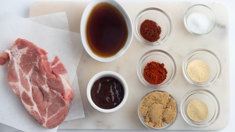 Ingredients sitting on a cutting board