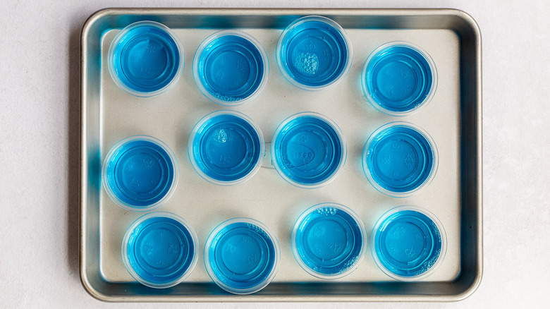 blue jell-o shots on tray