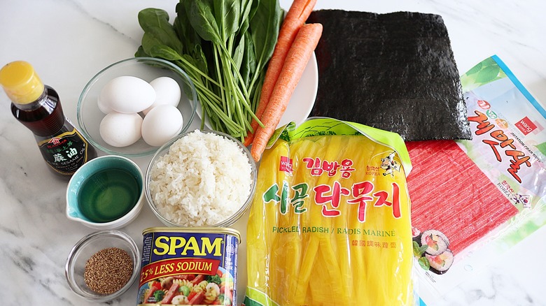 ingredients for kimbap