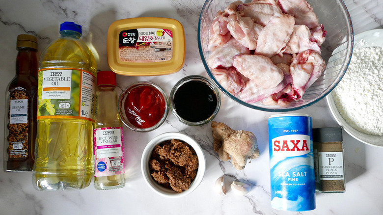 ingredients for Korean fried chicken