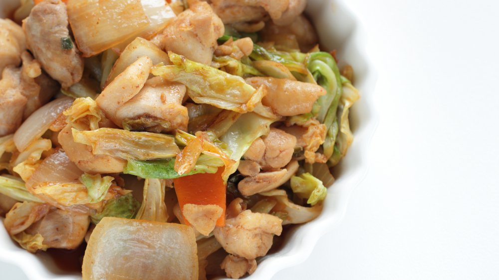 Chicken and cabbage stir fry