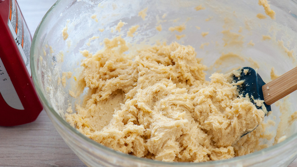 easy lemon cream cheese cookies mixing bowl