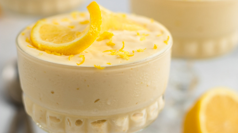 lemon mousse in cup