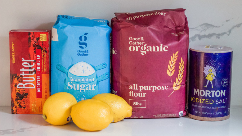 ingredients for lemon shortbread cookies