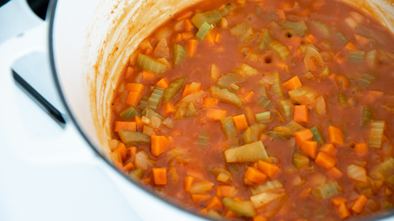 veggies and tomato paste 