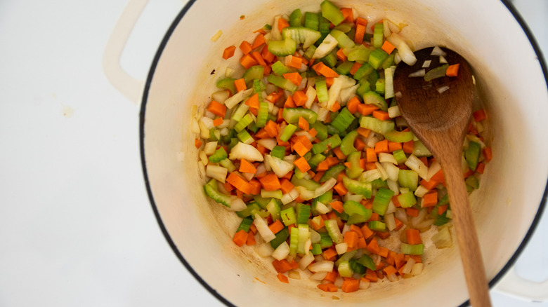 veggies in pot