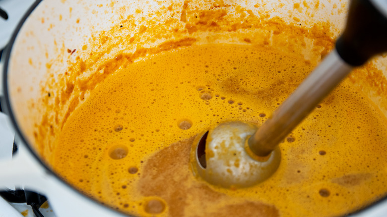 lobster bisque with immersion blender