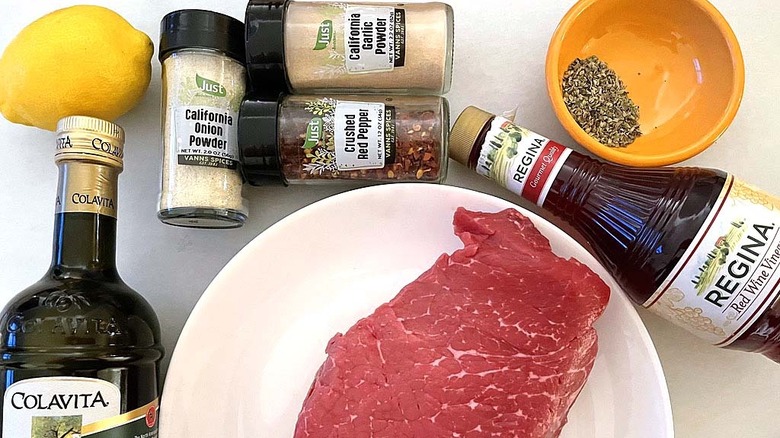 marinade ingredients laid out